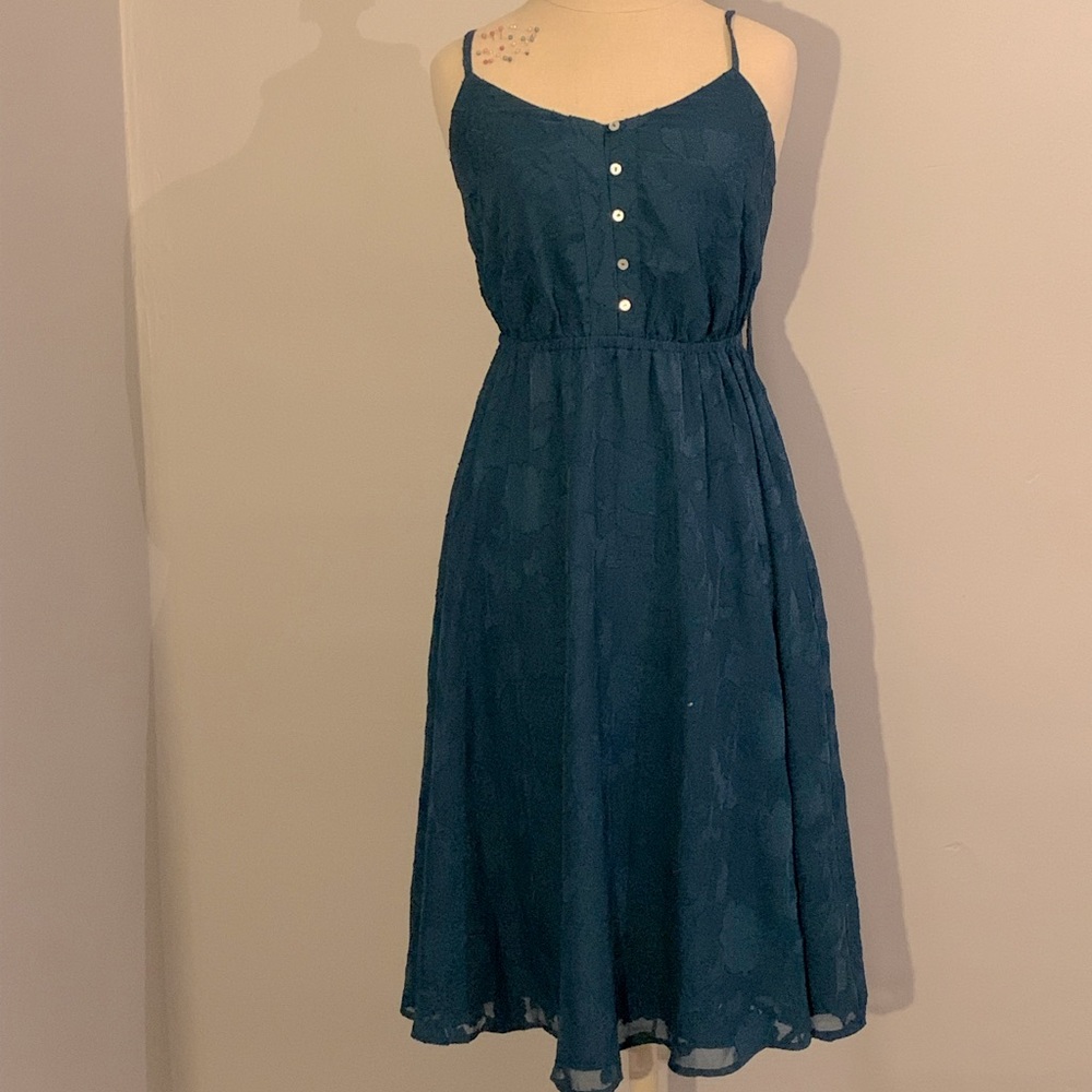 Lauren Conrad Teal Floral Dress